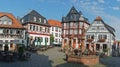 Half-timbered houses at GroÃÅ¸er Markt in the centre of Heppenheim an der BergstraÃÅ¸e, Hesse, Germany